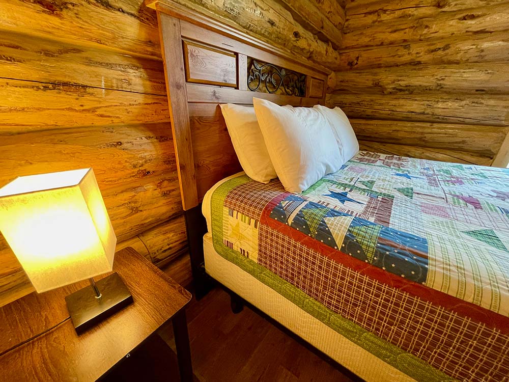 creek cabin bedroom